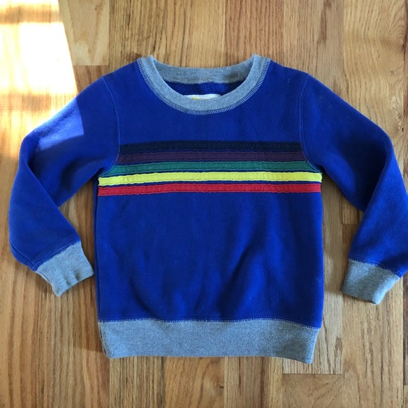 MINI BODEN rainbow appliqué sweatshirt top 2-3 2T 3T - Picture 1 of 2